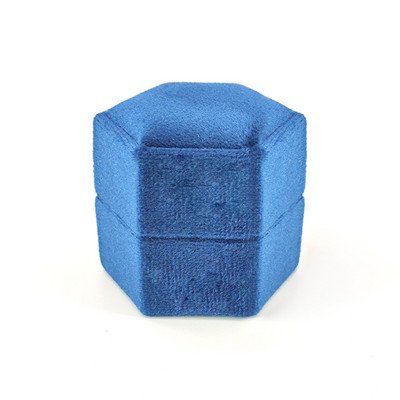 Εξάγωνο βελούδινο κοσμηματοπωλείο με αποσπώμενο καπάκι Κουτί δαχτυλιδιών 3 διαμερισμάτων για γαμήλια τελετή αρραβώνων Κιβώτιο προβολής