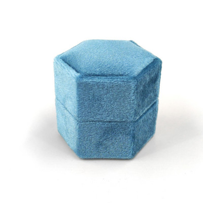 Εξάγωνο βελούδινο κοσμηματοπωλείο με αποσπώμενο καπάκι Κουτί δαχτυλιδιών 3 διαμερισμάτων για γαμήλια τελετή αρραβώνων Κιβώτιο προβολής