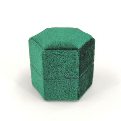 Εξάγωνο βελούδινο κοσμηματοπωλείο με αποσπώμενο καπάκι Κουτί δαχτυλιδιών 3 διαμερισμάτων για γαμήλια τελετή αρραβώνων Κιβώτιο προβολής