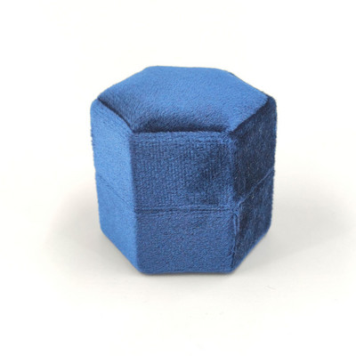 Εξάγωνο βελούδινο κοσμηματοπωλείο με αποσπώμενο καπάκι Κουτί δαχτυλιδιών 3 διαμερισμάτων για γαμήλια τελετή αρραβώνων Κιβώτιο προβολής