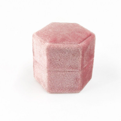 Εξάγωνο βελούδινο κοσμηματοπωλείο με αποσπώμενο καπάκι Κουτί δαχτυλιδιών 3 διαμερισμάτων για γαμήλια τελετή αρραβώνων Κιβώτιο προβολής