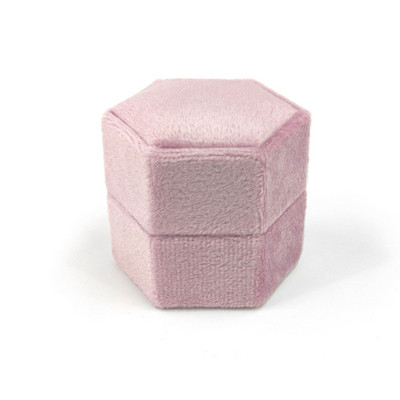 Εξάγωνο βελούδινο κοσμηματοπωλείο με αποσπώμενο καπάκι Κουτί δαχτυλιδιών 3 διαμερισμάτων για γαμήλια τελετή αρραβώνων Κιβώτιο προβολής