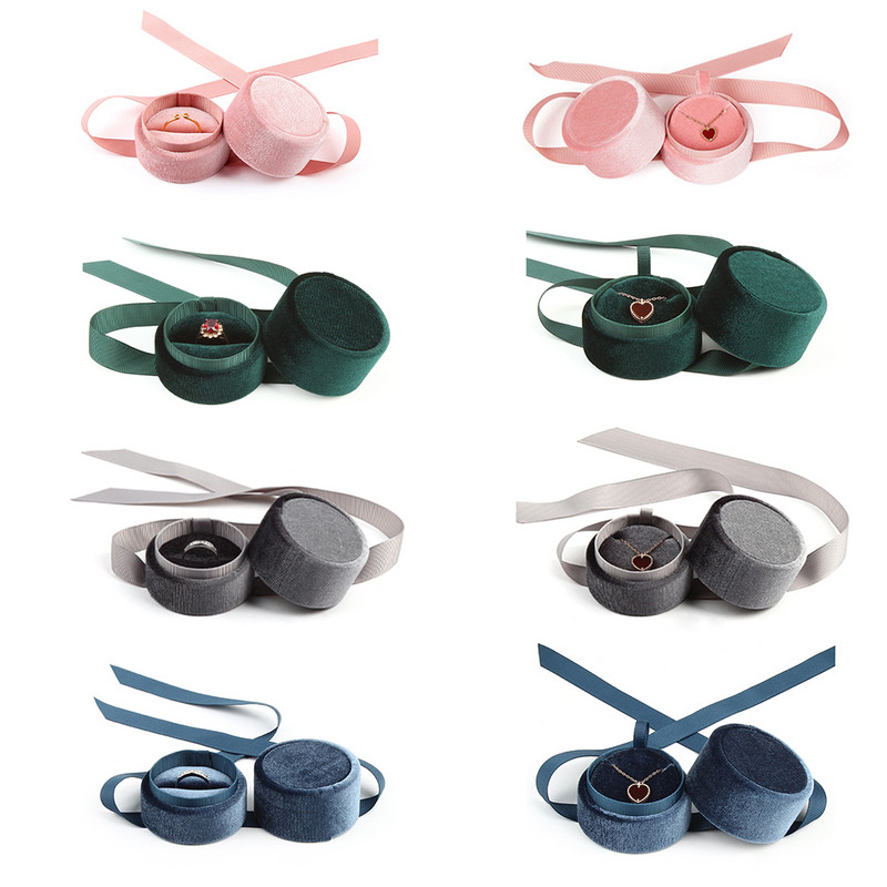 Gyűrűtartó Doboz Menyasszonyi Nyaklánc Tartó Fülbevaló Karkötők Csomagrendező Ékszer Dekoráció Szürke Medálos Doboz