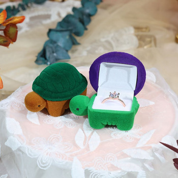 Χαριτωμένη γάτα χελώνα σε σχήμα δαχτυλίδι βελούδινο κουτί αποθήκευσης Κολιέ Σκουλαρίκι Organizer Κοσμήματα Επίδειξη Lover Ρομαντική θήκη δώρου