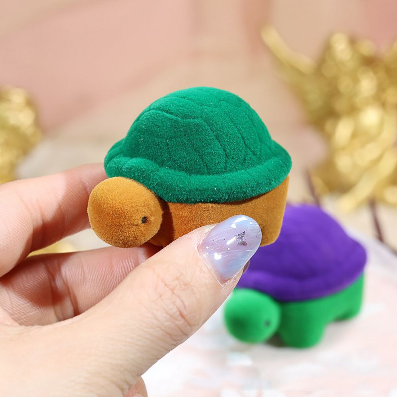 Χαριτωμένη γάτα χελώνα σε σχήμα δαχτυλίδι βελούδινο κουτί αποθήκευσης Κολιέ Σκουλαρίκι Organizer Κοσμήματα Επίδειξη Lover Ρομαντική θήκη δώρου