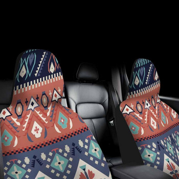Καλύμματα μπροστινών καθισμάτων Κόκκινο μπλε στυλ Tribal μοτίβο Vintage Ethnic υφή Κάλυμμα καθίσματος 2 τμχ Προστατευτικά γενικής χρήσης για φορτηγό SUV αυτοκινήτου