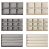 Ehete korraldaja Sametist ehete hoiualus Näidik Sõrmus Käevõru Kaelakee Hoiukast Vitriin Sahtli Abialused