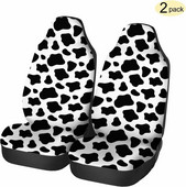 Lehma mustvalged esiistmekatted 2tk armsad loomavärvi auto istmekatted autotarvikud autokaitse universaalne