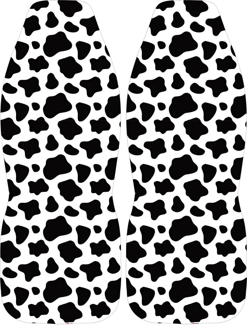 Lehma mustvalged esiistmekatted 2tk armsad loomavärvi auto istmekatted autotarvikud autokaitse universaalne