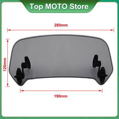 Extensie universală de parbriz pentru motocicletă, spoiler reglabil, deflector de parbriz cu clemă pentru BMW KAWASAKI YAMAHA HONDA SUZUKI