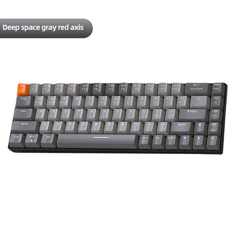 K68 mechanikus billentyűzet Bluetooth-kompatibilis kettős módú játékos billentyűzet billentyűzet 2.4G vezeték nélküli, személyre szabott billentyűzet számítógépes laptopokhoz