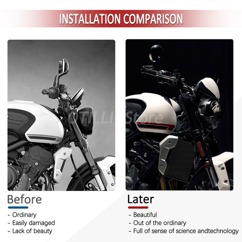 Mootorratta esiklaasi objektiivi esiklaasi kaitsekomplekt TRIDENT 660 jaoks Trident 660 2021 2022 tuuleklaasile