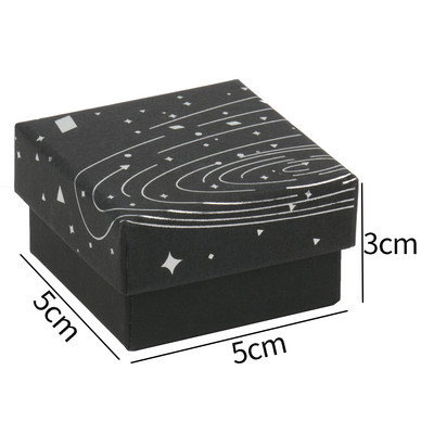 Μαύρο κοσμηματοπωλείο Ασημί Χρώμα Starry Sky Κουτιά από χαρτόνι για δαχτυλίδι κολιέ σκουλαρίκι Κρεμαστό κόσμημα Επίδειξη Κουτί συσκευασίας