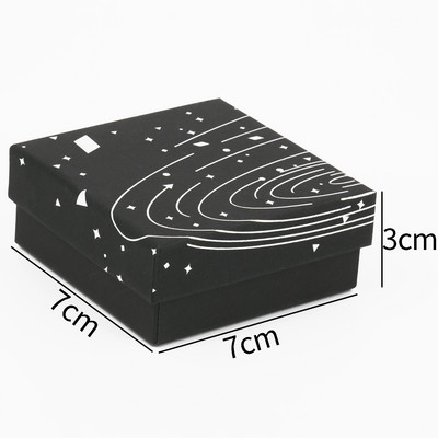 Μαύρο κοσμηματοπωλείο Ασημί Χρώμα Starry Sky Κουτιά από χαρτόνι για δαχτυλίδι κολιέ σκουλαρίκι Κρεμαστό κόσμημα Επίδειξη Κουτί συσκευασίας