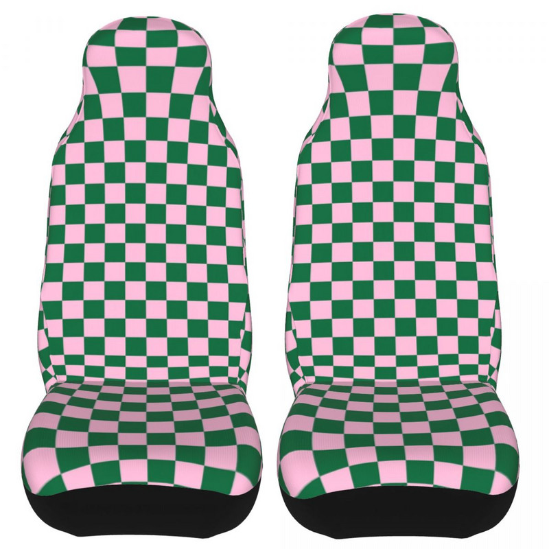 Candy rózsaszín és zöld sakktábla univerzális autósülés huzat Four Seasons női kockás autósülés huzatok poliészter vadászat