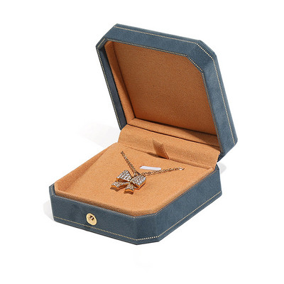 Tippkvaliteediga sametest kaheksanurksed ehteid kinkekarp naistele Vintage soliidne kaelakee kõrvarõngad sõrmused ümbrised ehtevitriin