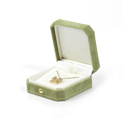 Tippkvaliteediga sametest kaheksanurksed ehteid kinkekarp naistele Vintage soliidne kaelakee kõrvarõngad sõrmused ümbrised ehtevitriin