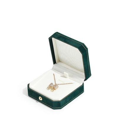 Tippkvaliteediga sametest kaheksanurksed ehteid kinkekarp naistele Vintage soliidne kaelakee kõrvarõngad sõrmused ümbrised ehtevitriin