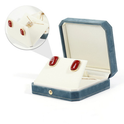 Tippkvaliteediga sametest kaheksanurksed ehteid kinkekarp naistele Vintage soliidne kaelakee kõrvarõngad sõrmused ümbrised ehtevitriin