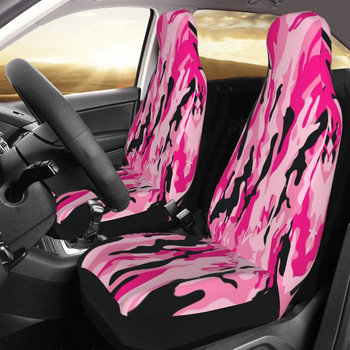 Розов армейски камуфлажен универсален калъф за столче за кола Four Seasons за SUV отпред и отзад Флокираща се платна възглавница от полиестер за лов