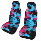 Rožinės mėlynos spalvos dažų purslų kamufliažas Universalus automobilio sėdynės užvalkalas, atsparus vandeniui AUTOYOUTH Camo automobilių sėdynių užvalkalai poliesterio automobilių priedai