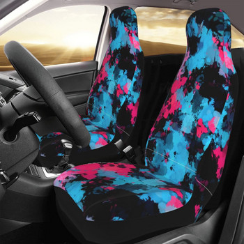 Розово-синя боя с пръски Камуфлаж Универсален калъф за столче за кола Водоустойчив AUTOYOUTH Camo Калъфки за столчета за кола Полиестерни аксесоари за кола