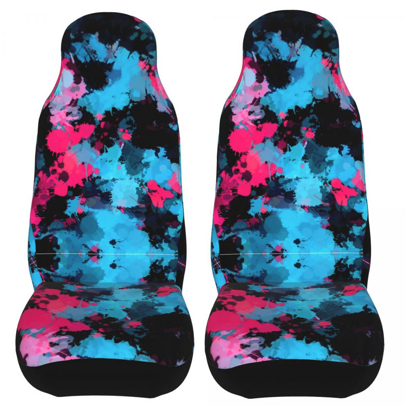 Rožinės mėlynos spalvos dažų purslų kamufliažas Universalus automobilio sėdynės užvalkalas, atsparus vandeniui AUTOYOUTH Camo automobilių sėdynių užvalkalai poliesterio automobilių priedai