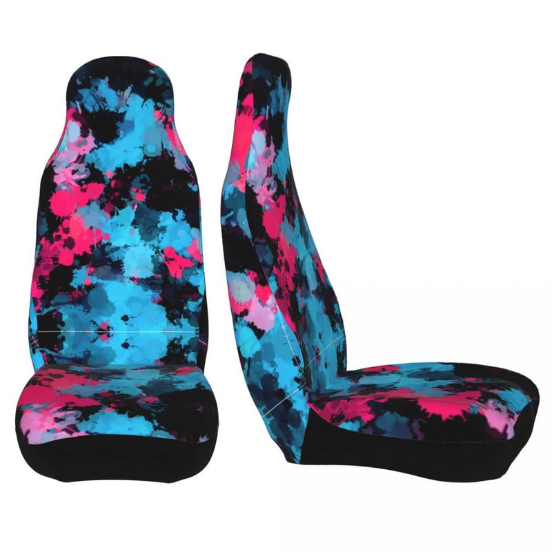 Rožinės mėlynos spalvos dažų purslų kamufliažas Universalus automobilio sėdynės užvalkalas, atsparus vandeniui AUTOYOUTH Camo automobilių sėdynių užvalkalai poliesterio automobilių priedai