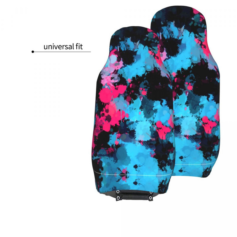 Rožinės mėlynos spalvos dažų purslų kamufliažas Universalus automobilio sėdynės užvalkalas, atsparus vandeniui AUTOYOUTH Camo automobilių sėdynių užvalkalai poliesterio automobilių priedai