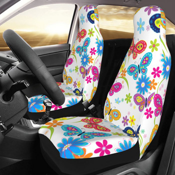 Προστατευτικό κάλυψης καθίσματος αυτοκινήτου γενικής χρήσης με σχέδιο πεταλούδας Εσωτερικά αξεσουάρ για SUV Colorful Butterflies Μαξιλάρι καθίσματος/Κάλυμμα ψαριού