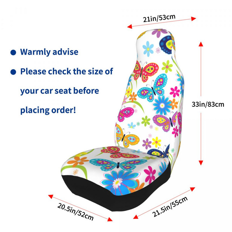 Butterfly Pattern Universaalne autoistme katte kaitse, sisetarvikud linnamaasturile, värvilised liblikad, istmepadi/katte kala