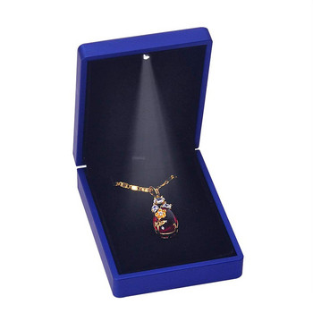 Κουτί LED Light Κρεμαστό Κολιέ Βιτρίνα Βελούδινη υφασμάτινη κοσμήματα Κουτί δώρου για Πρόταση αρραβώνα γάμου Επέτειος γενεθλίων