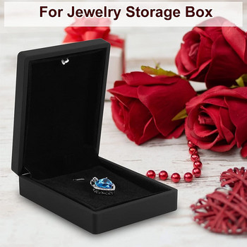Κουτί LED Light Κρεμαστό Κολιέ Βιτρίνα Βελούδινη υφασμάτινη κοσμήματα Κουτί δώρου για Πρόταση αρραβώνα γάμου Επέτειος γενεθλίων