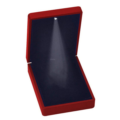 Cutie cu pandantiv cu lumină LED, vitrine pentru colier, bijuterii din pânză de catifea, cutie cadou pentru nuntă, propunere de logodnă, aniversare de naștere