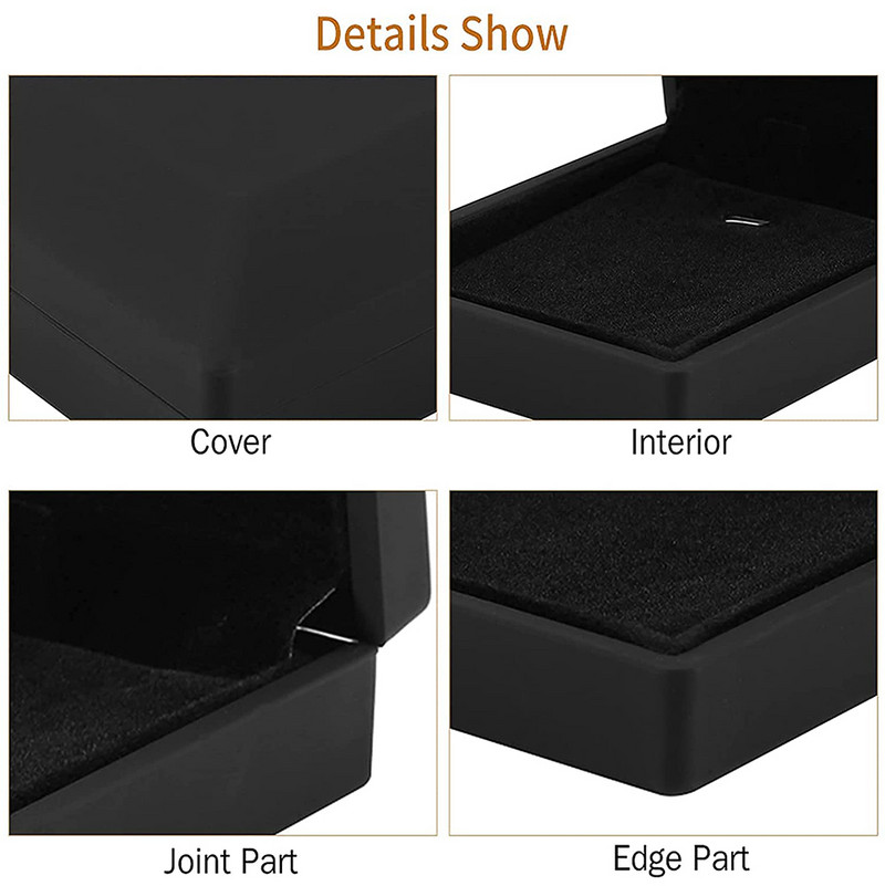 Cutie cu pandantiv cu lumină LED, vitrine pentru colier, bijuterii din pânză de catifea, cutie cadou pentru nuntă, propunere de logodnă, aniversare de naștere