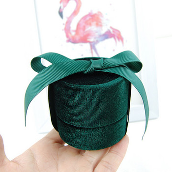 1 ΤΕΜ Velvet Jewelry Box Bowknot Jewelry Box Κομψό δώρο γενεθλίων Πρόταση αρραβώνα Κοσμήματα Χριστουγεννιάτικο κολιέ Premium Velvet