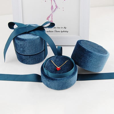 1PCS Кадифена кутия за бижута Bowknot Jewelry Box Елегантен подарък за рожден ден Предложение за годеж Бижута Коледна огърлица Премиум кадифе