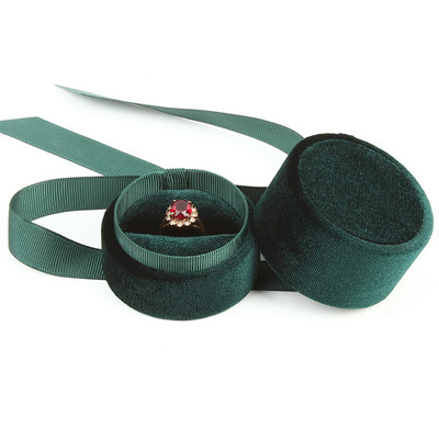 1 ΤΕΜ Velvet Jewelry Box Bowknot Jewelry Box Κομψό δώρο γενεθλίων Πρόταση αρραβώνα Κοσμήματα Χριστουγεννιάτικο κολιέ Premium Velvet