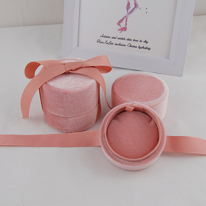 1 ΤΕΜ Velvet Jewelry Box Bowknot Jewelry Box Κομψό δώρο γενεθλίων Πρόταση αρραβώνα Κοσμήματα Χριστουγεννιάτικο κολιέ Premium Velvet