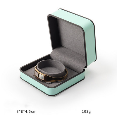 Ehtekarp kõrgekvaliteedilisest PU-nahast moodne ümmargune nurk, must äärega sõrmus kaelakee karbi klapiga ehtepakendite karbid äri jaoks