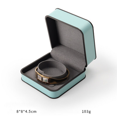 Ehtekarp kõrgekvaliteedilisest PU-nahast moodne ümmargune nurk, must äärega sõrmus kaelakee karbi klapiga ehtepakendite karbid äri jaoks