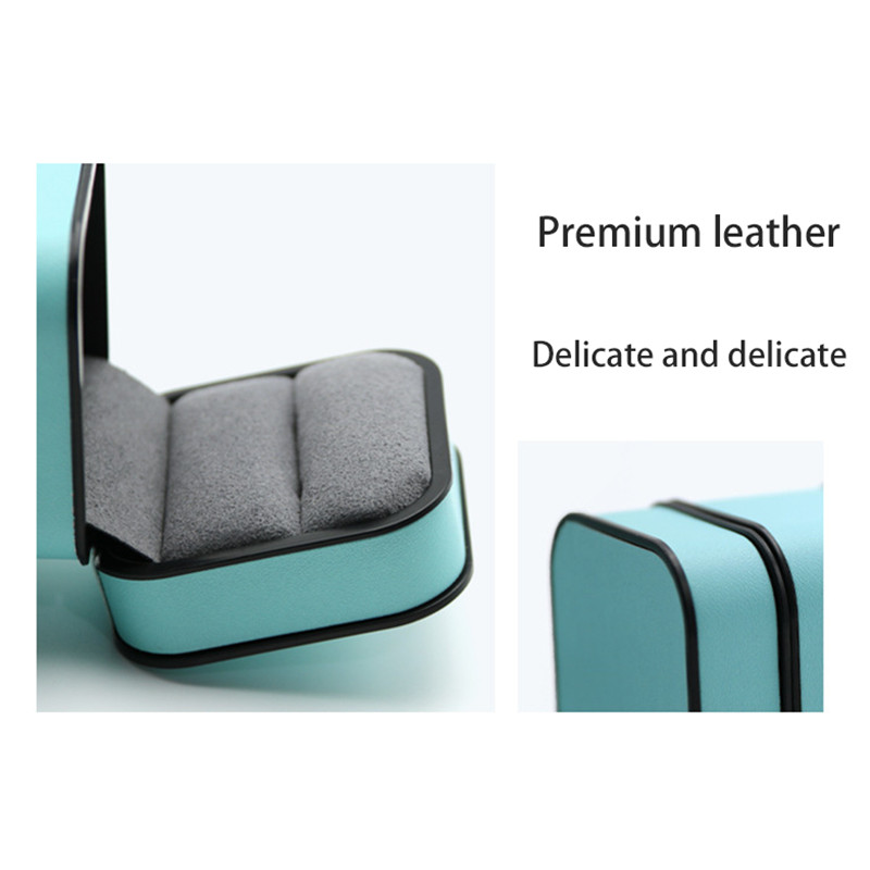 Ehtekarp kõrgekvaliteedilisest PU-nahast moodne ümmargune nurk, must äärega sõrmus kaelakee karbi klapiga ehtepakendite karbid äri jaoks