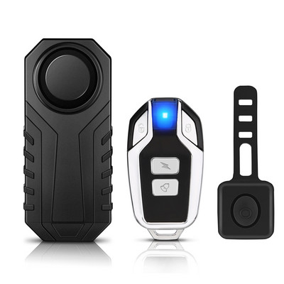 WSDCAM Kerékpárriasztó távirányító 113dB Vezeték nélküli Elveszett Figyelmeztető Figyelmeztető Riasztó érzékelő Vízálló Motorkerékpár riasztó Biztonság