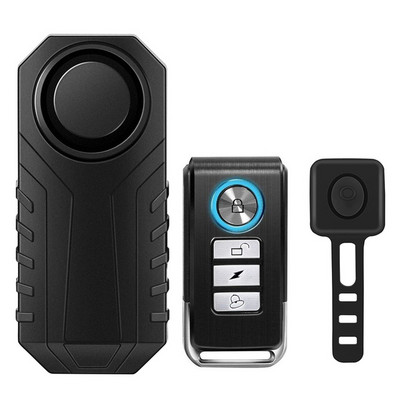 WSDCAM Kerékpárriasztó távirányító 113dB Vezeték nélküli Elveszett Figyelmeztető Figyelmeztető Riasztó érzékelő Vízálló Motorkerékpár riasztó Biztonság