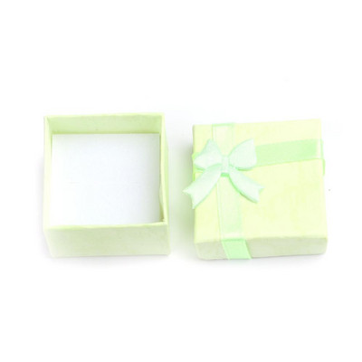 DoreenBeads 6 τμχ Κουτιά κοσμημάτων Χαρτί καραμέλα Χρώμα κορδέλα παπιγιόν για συσκευασία κοσμημάτων Εμφάνιση δώρου Κολιέ Σκουλαρίκι Κουτί 4,3 x 4,3 cm