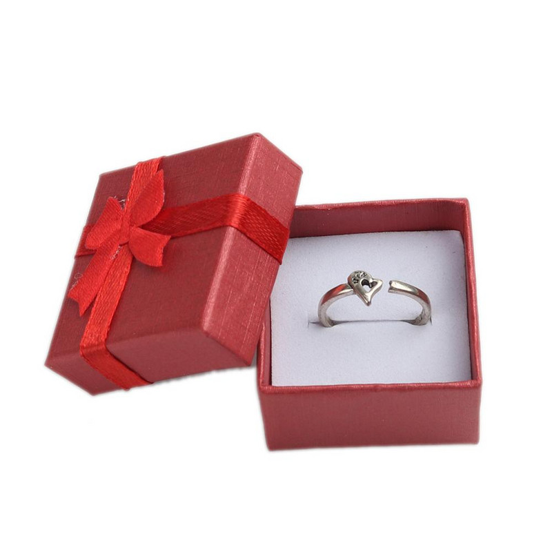 DoreenBeads 6 τμχ Κουτιά κοσμημάτων Χαρτί καραμέλα Χρώμα κορδέλα παπιγιόν για συσκευασία κοσμημάτων Εμφάνιση δώρου Κολιέ Σκουλαρίκι Κουτί 4,3 x 4,3 cm