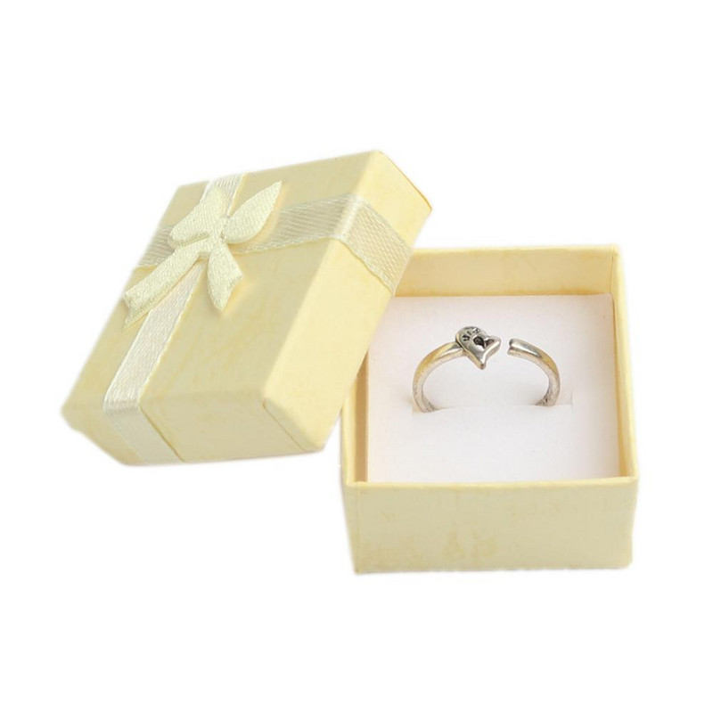 DoreenBeads 6 τμχ Κουτιά κοσμημάτων Χαρτί καραμέλα Χρώμα κορδέλα παπιγιόν για συσκευασία κοσμημάτων Εμφάνιση δώρου Κολιέ Σκουλαρίκι Κουτί 4,3 x 4,3 cm