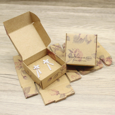 ZerongE ékszer DIY 10doboz+10belső kártya nyaklánc fülbevaló csomag doboz papír ékszer medál kijelző csomag doboz