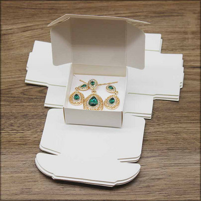 ZerongE ékszer DIY 10doboz+10belső kártya nyaklánc fülbevaló csomag doboz papír ékszer medál kijelző csomag doboz