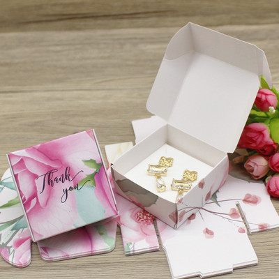 ZerongE ékszer DIY 10doboz+10belső kártya nyaklánc fülbevaló csomag doboz papír ékszer medál kijelző csomag doboz